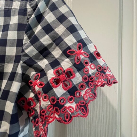 Draper James Dolly Gingham Eyelet Shirt Dress Size 4 - Picture 6 of 8